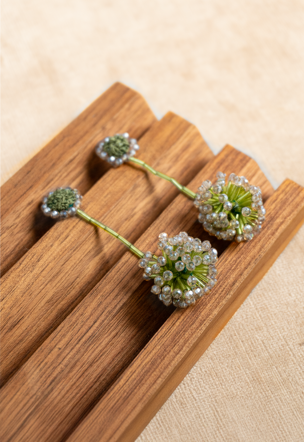 Green Crystal Dangle Earrings