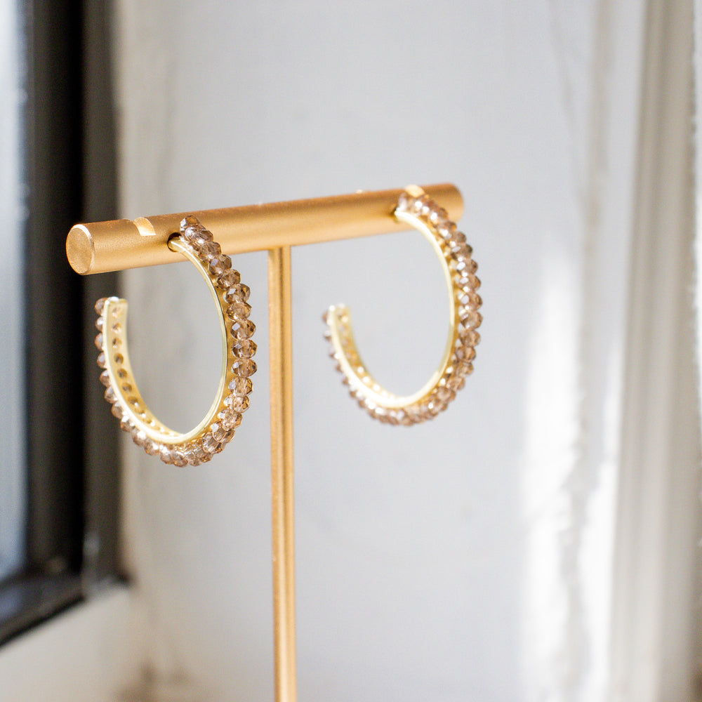 
                  
                    Crystal C Hoop Earrings
                  
                