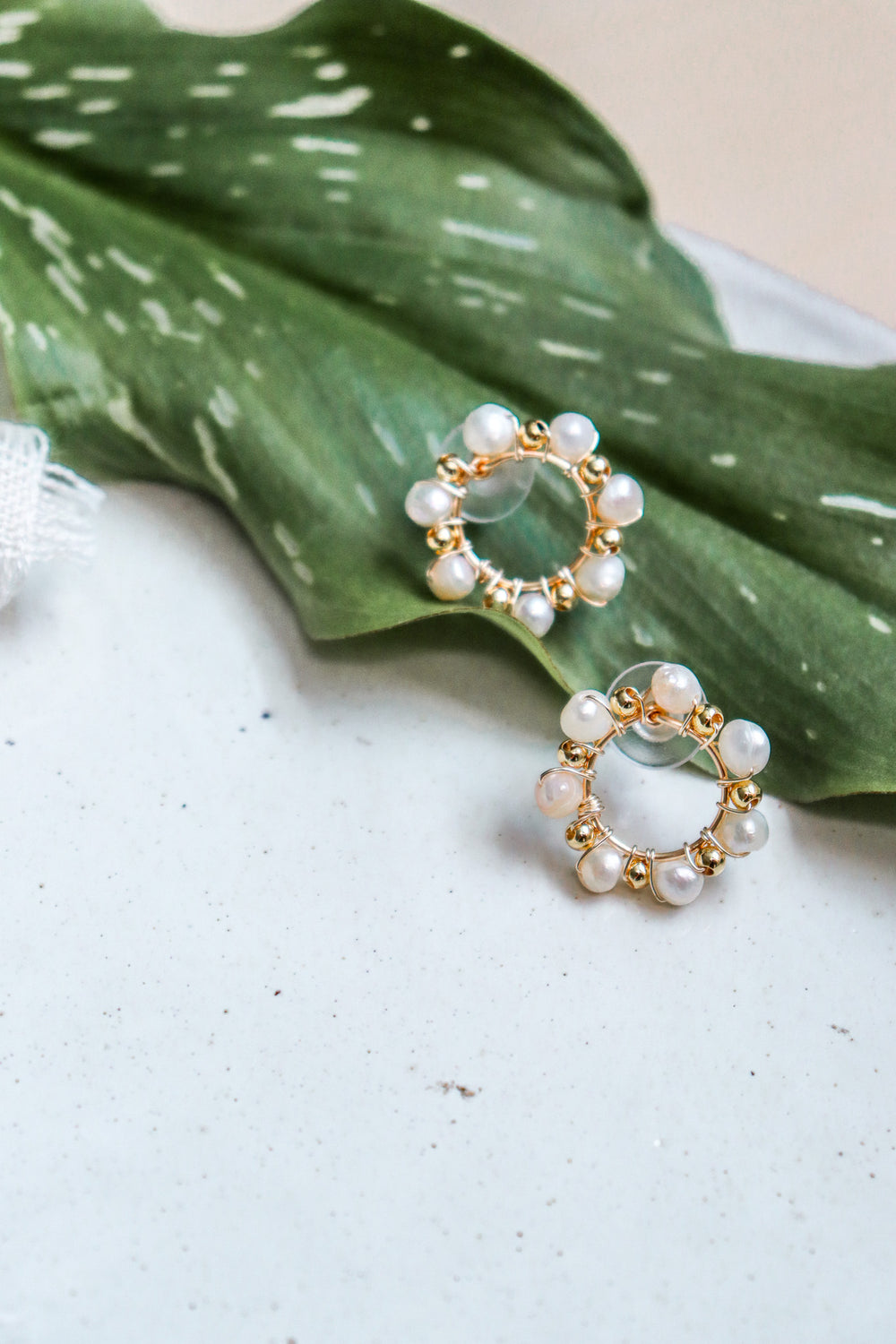 Pearl/Bead and Wire Circle Studs
