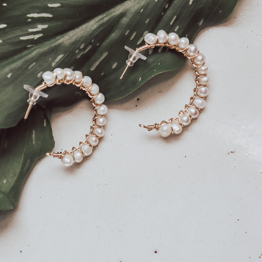 
                  
                    Pearl C Hoops
                  
                