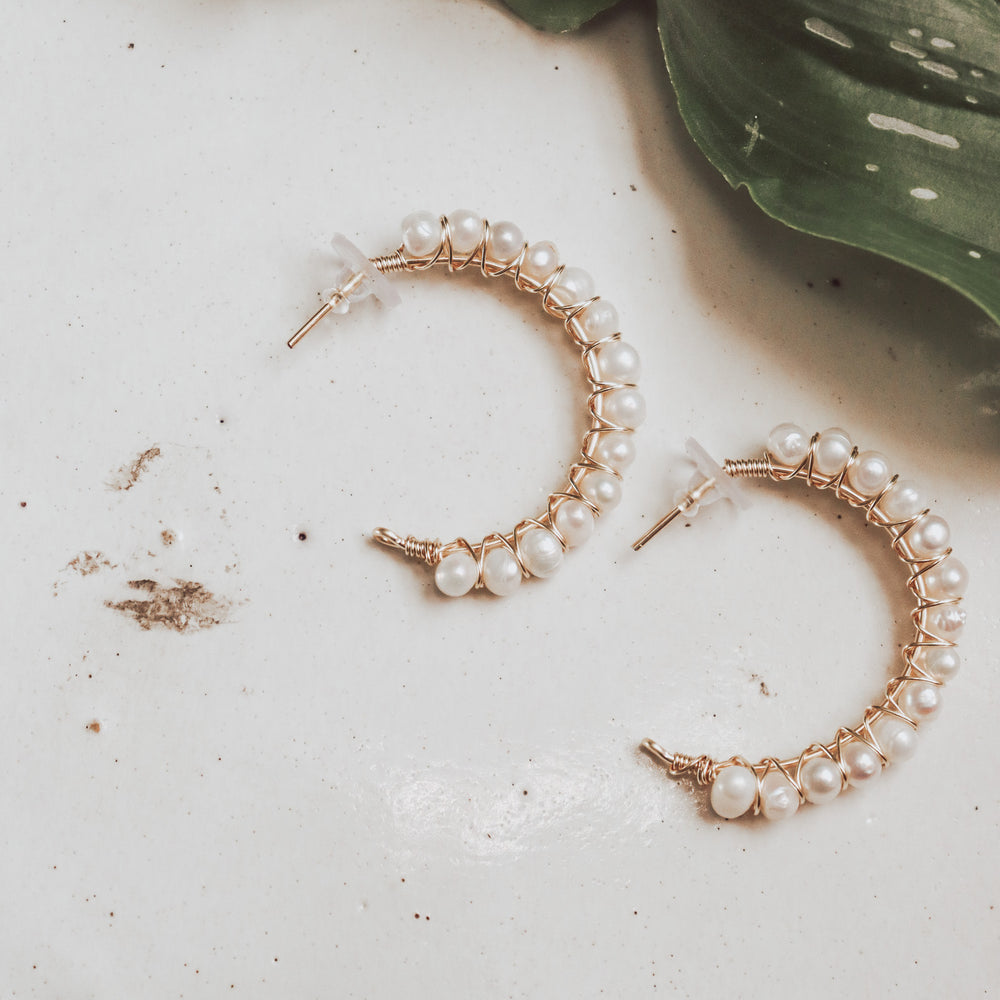 
                  
                    Pearl C Hoops
                  
                