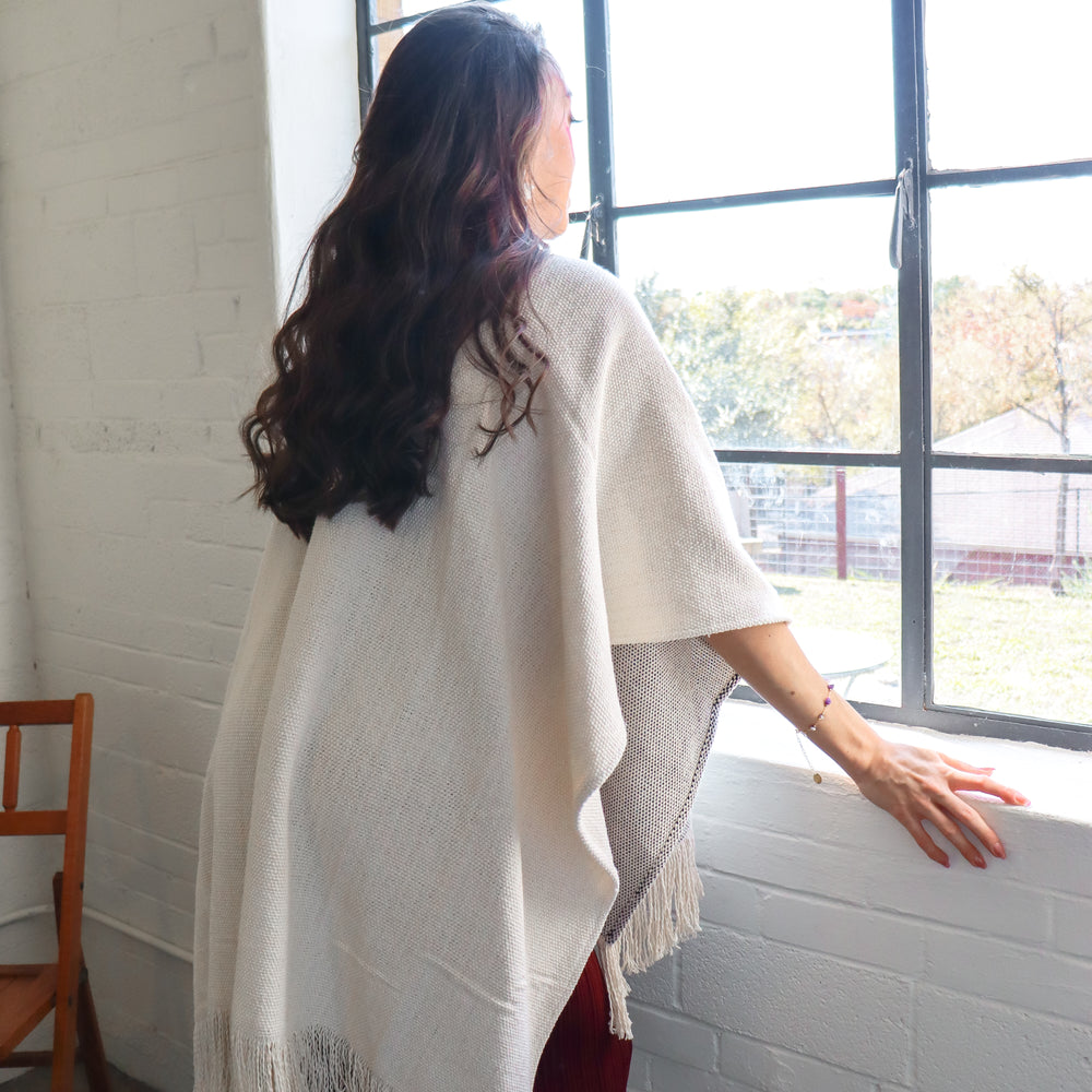 
                  
                    Two Tone Fringe Poncho
                  
                