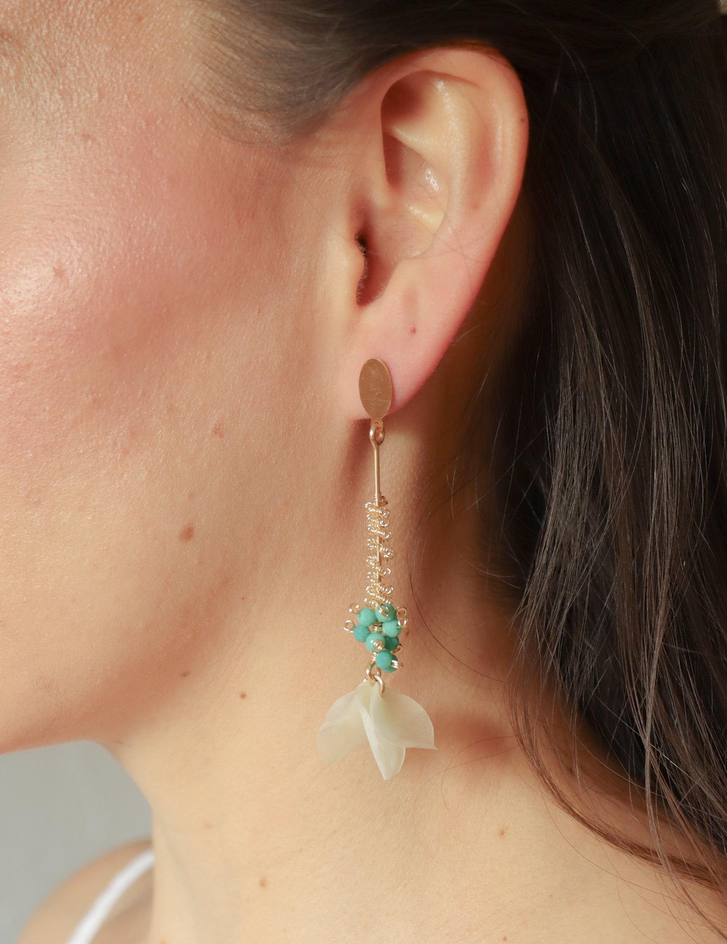 
                  
                    Fish Scale & Crystal Drop Earrings | Handmade in El Salvador by 16 Nuditos
                  
                