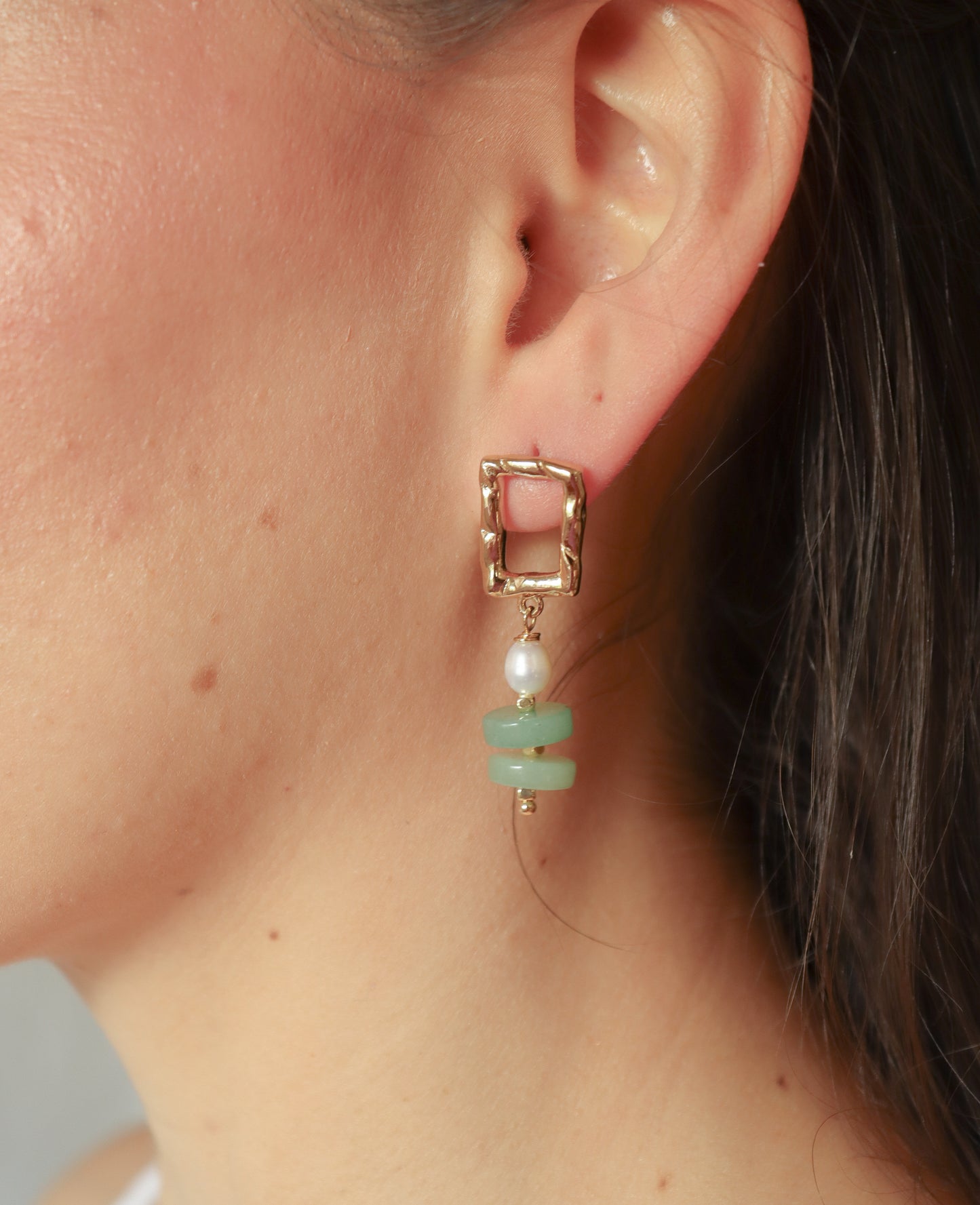 
                  
                    Mystico Pearl & Aventurine Square Drops | KelMari Designs for Salutierra
                  
                