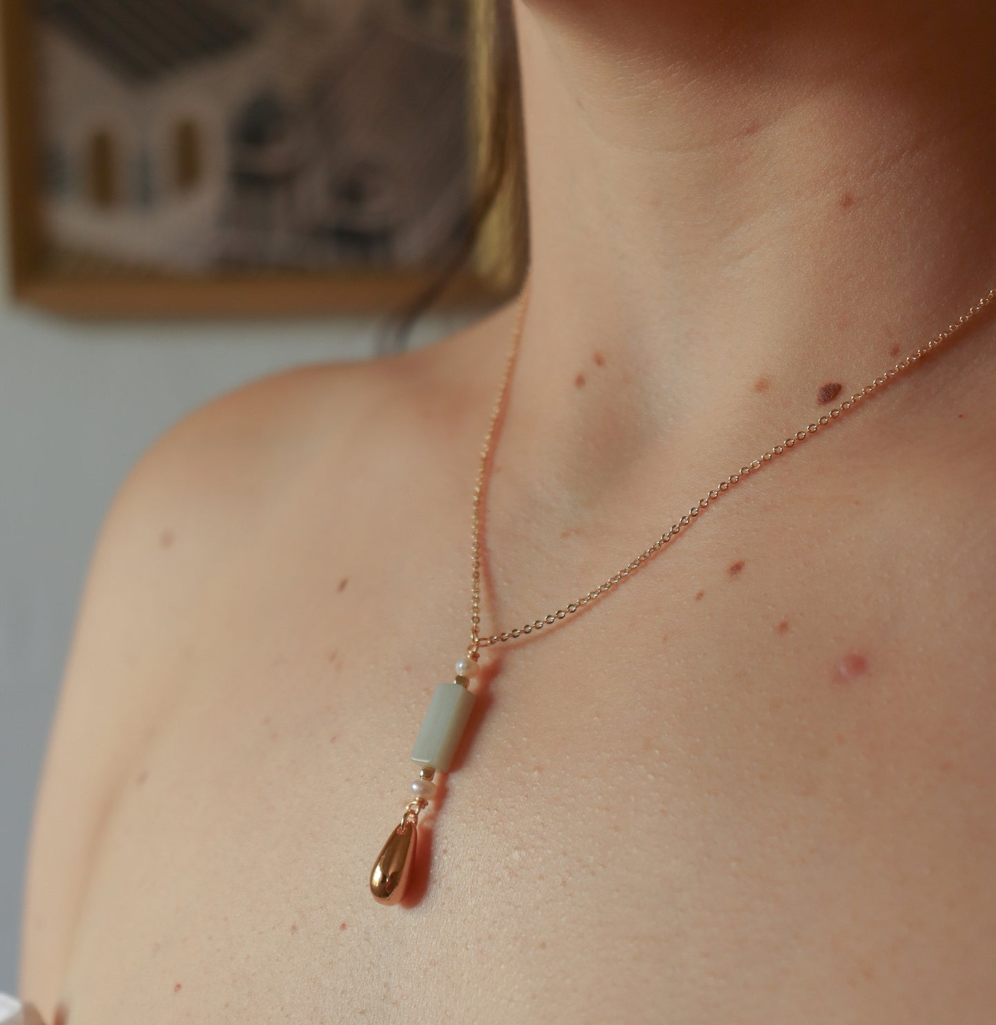 
                  
                    Mystico Pearl & Amazonite Lariat Necklace | KelMari Designs for Salutierra
                  
                