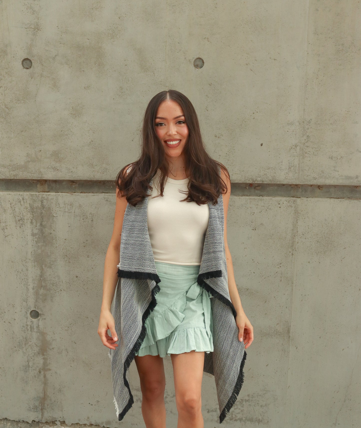 
                  
                    Long Woven Fringe Vest | Handwoven in El Salvador by Artesan
                  
                