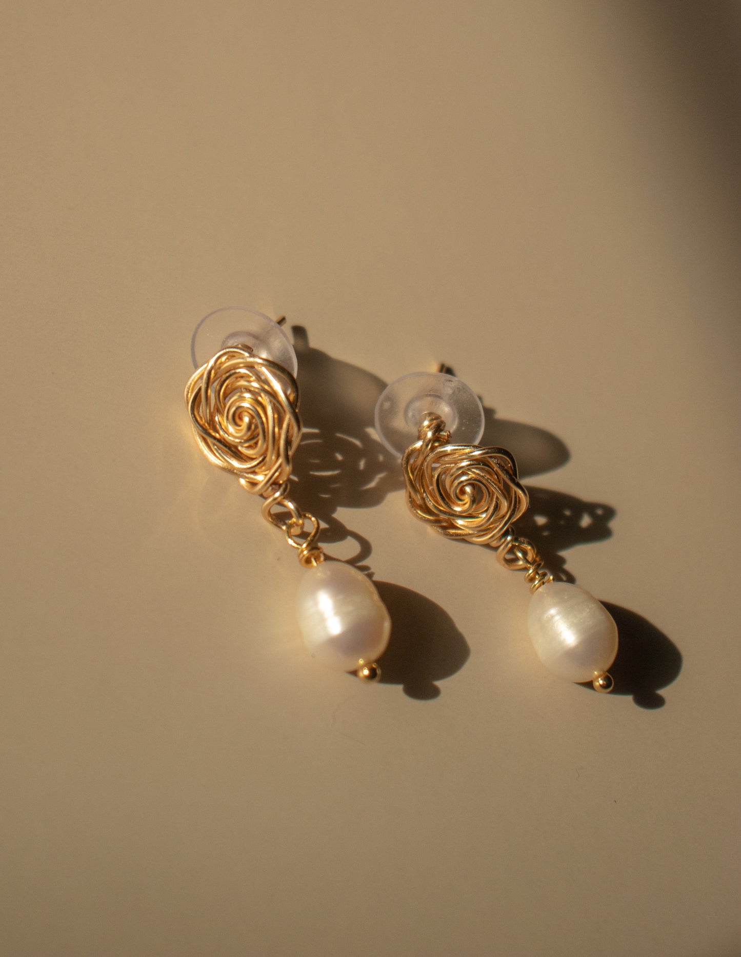 
                  
                    Rose Pearl Drop Earrings | Made in El Salvador by Majo Collections
                  
                