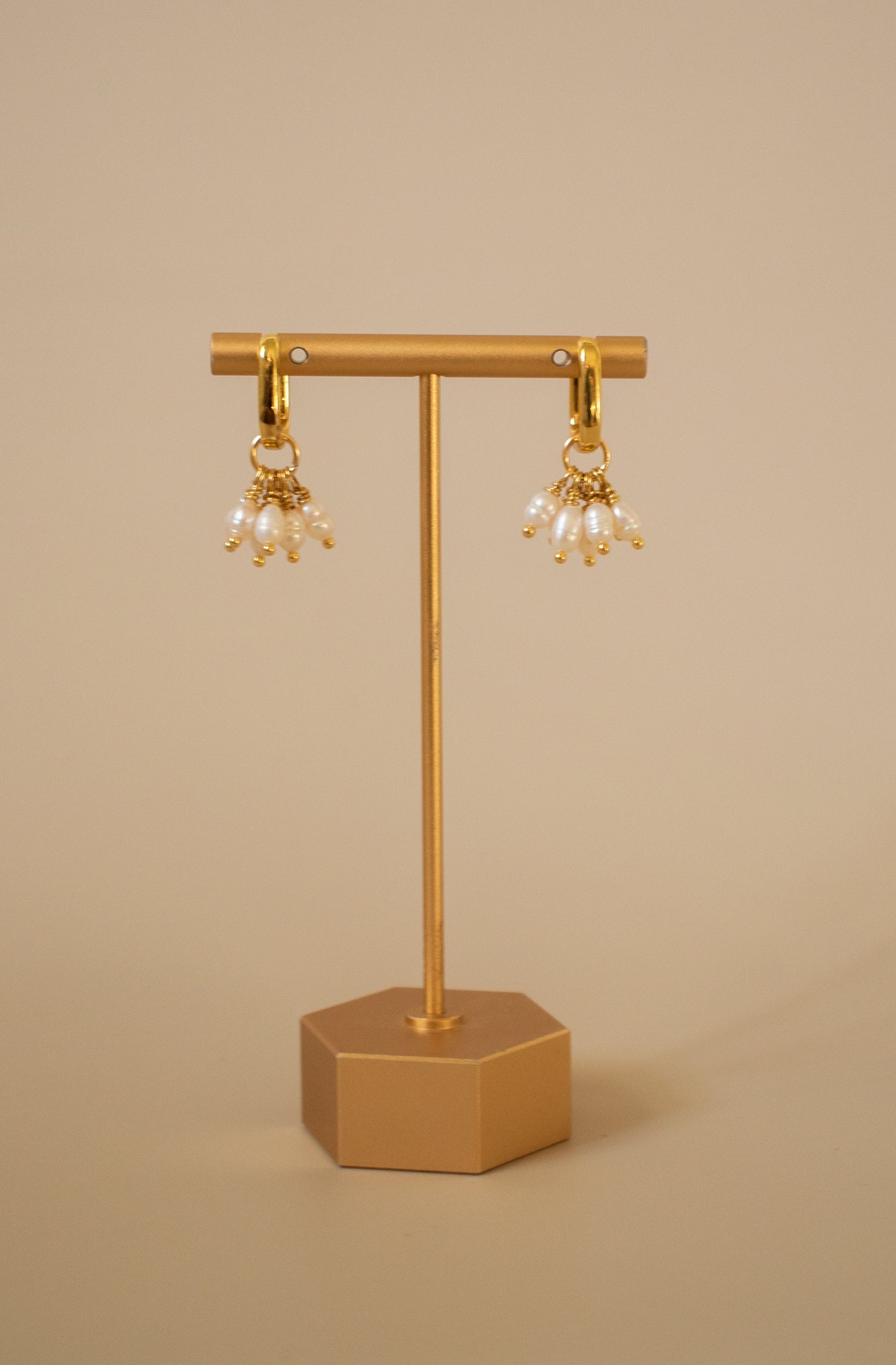 
                  
                    Squared Huggie Hoop Pearl Fringe Earrings | Made in El Salvador by Majo Collections
                  
                
