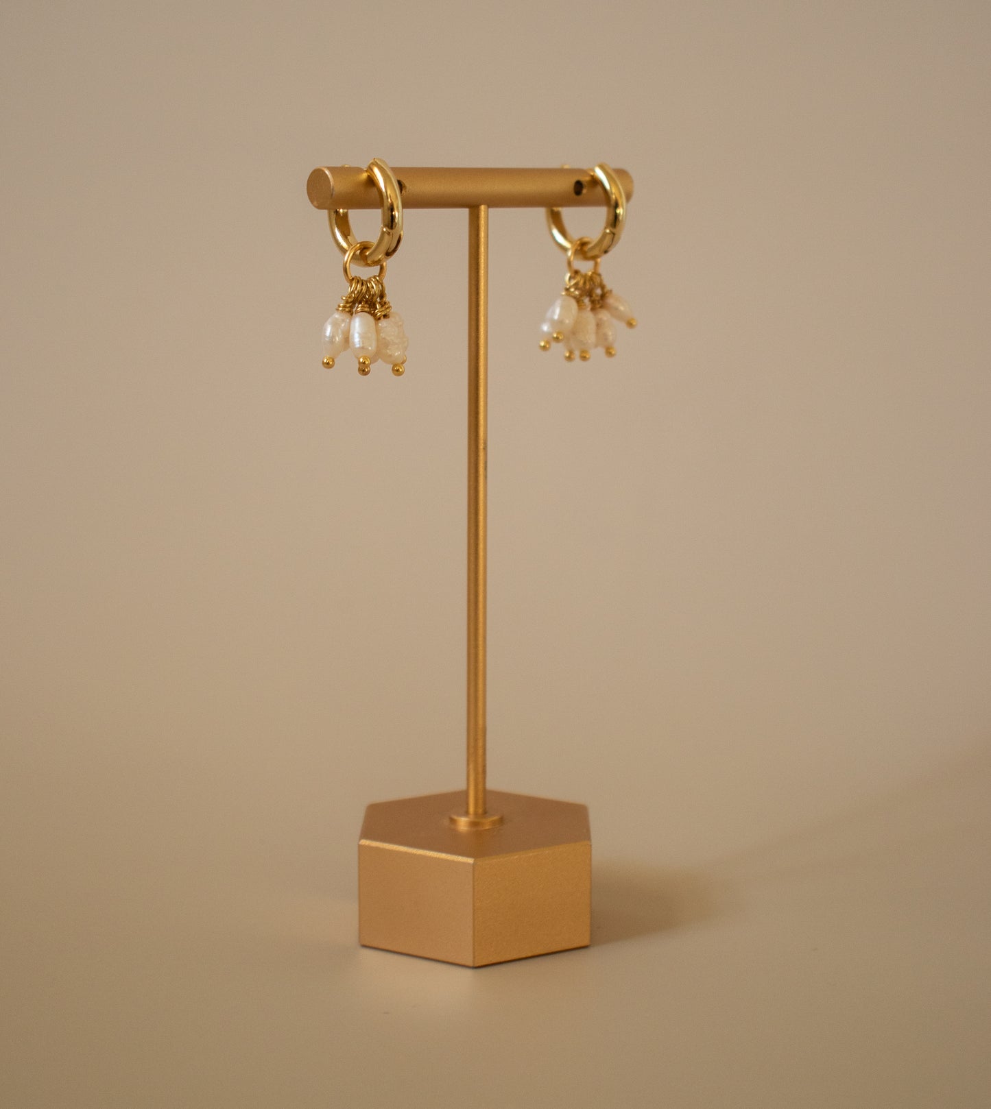 
                  
                    Circle Huggie Hoop Pearl Fringe Earrings | Made in El Salvador by Majo Collections
                  
                