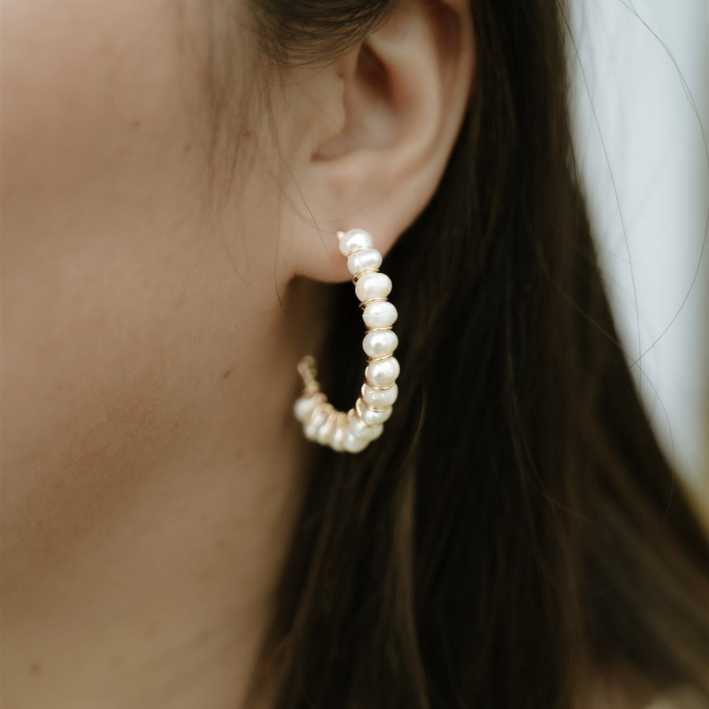 
                  
                    Pearl C Hoops
                  
                