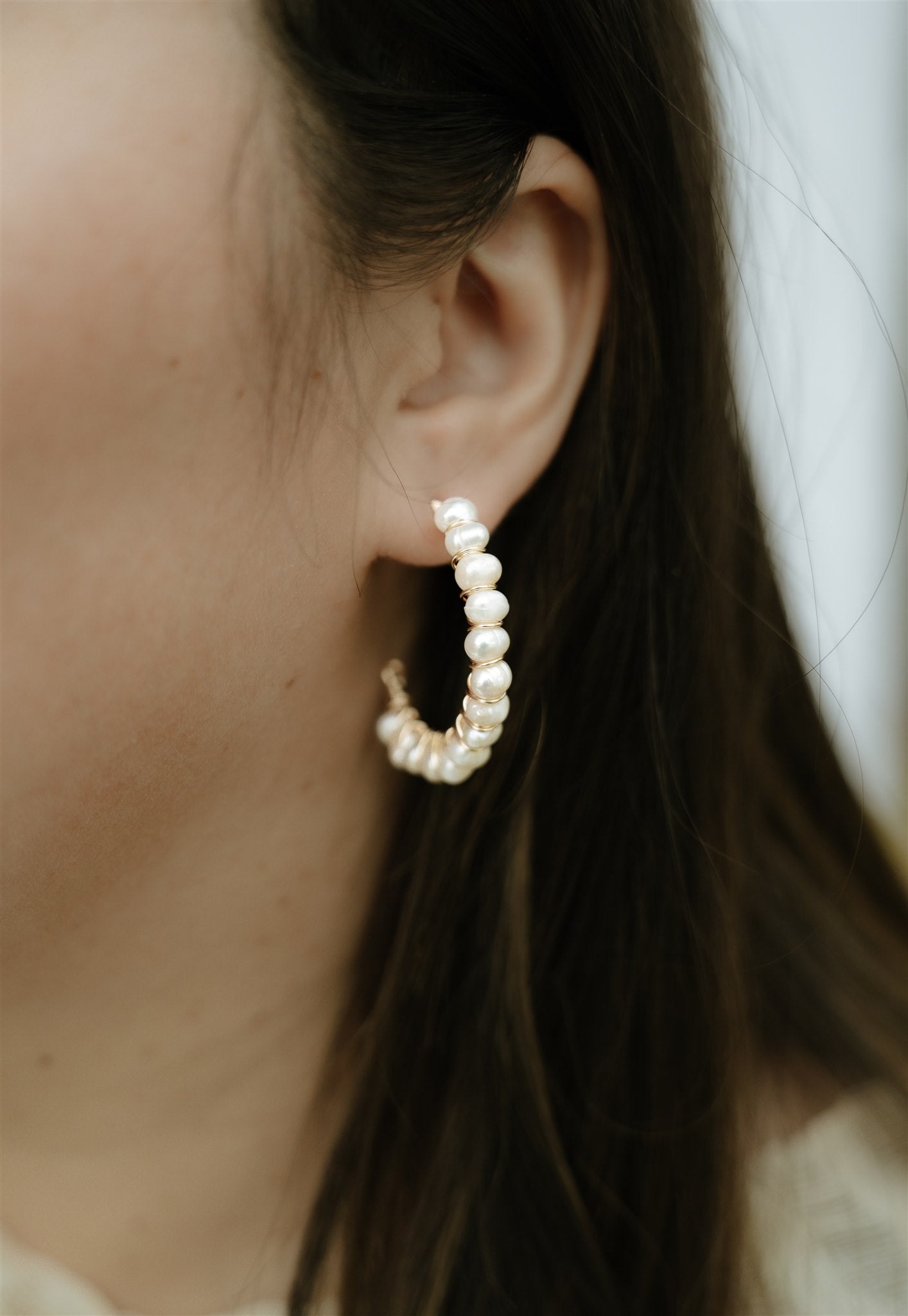 
                  
                    Pearl C Hoops
                  
                