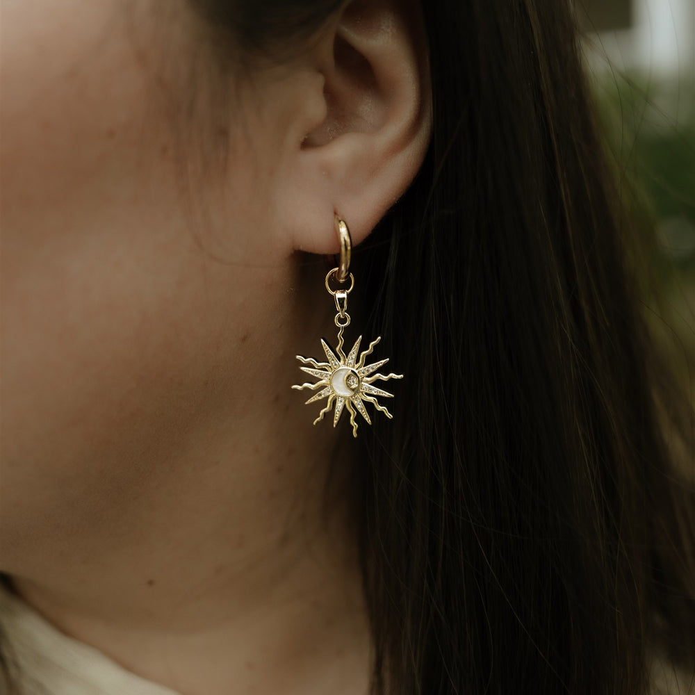 
                  
                    Sun and White Quartz Moon Huggies
                  
                