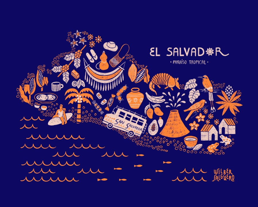 Mapa Salvadoreño (Blue)