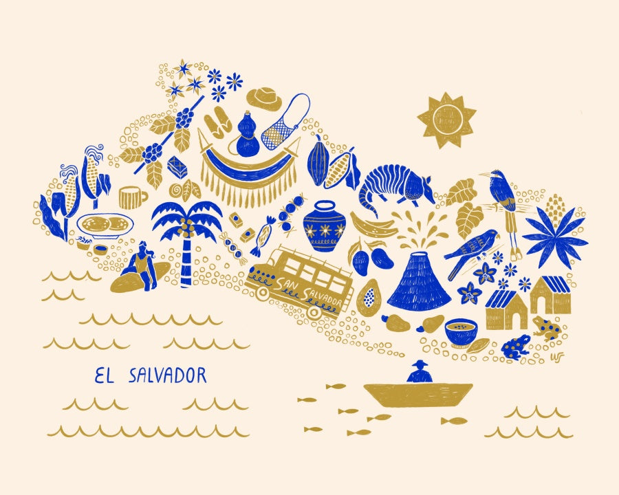 Mapa Salvadoreño (Cream)